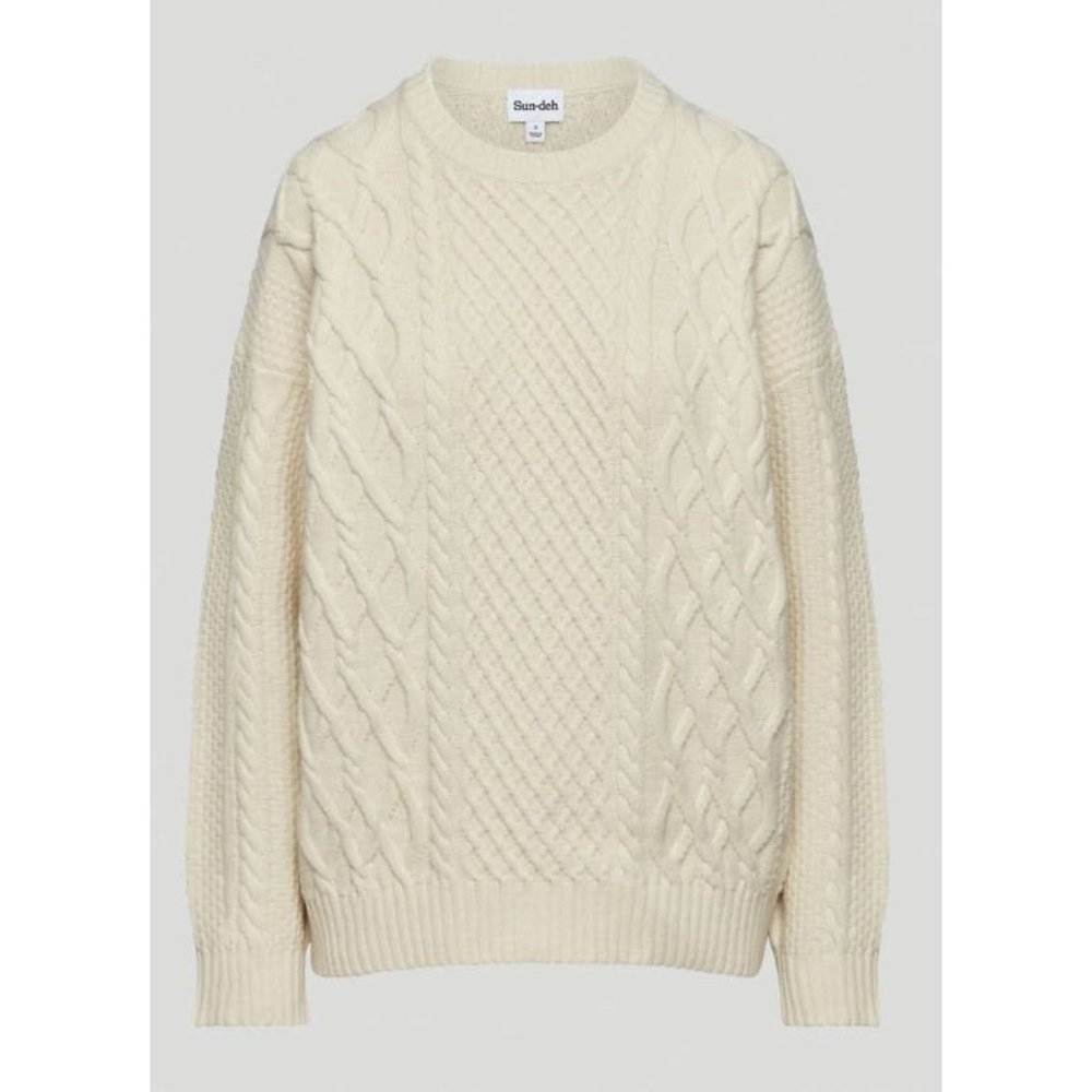 Sunday Best Cream Cable Knit Sweater